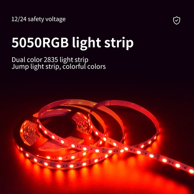 वाटरप्रूफ 5050 SMD RGB LED स्ट्रिप लाइट 12V लो वोल्टेज डबल PCB