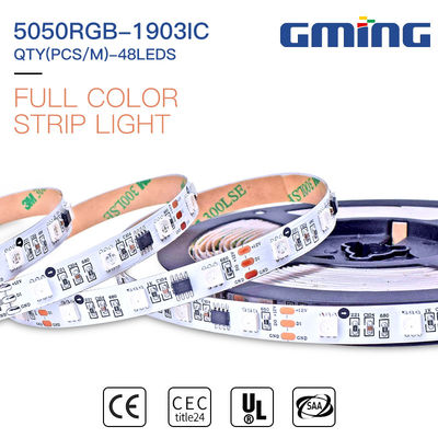 रिमोट कंट्रोल 5050RGB 1903IC Dimmable SMD LED स्ट्रिप 9.6W