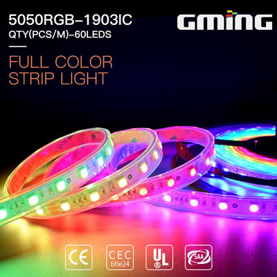 विज्ञापन साइनबोर्ड 463nm 12W 60leds / m SMD 5050 LED स्ट्रिप लाइट