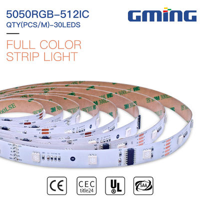 2Oz PCB 10MM चौड़ाई 6W 630nm 5050 LED स्ट्रिप लाइट 12 / 24VDC